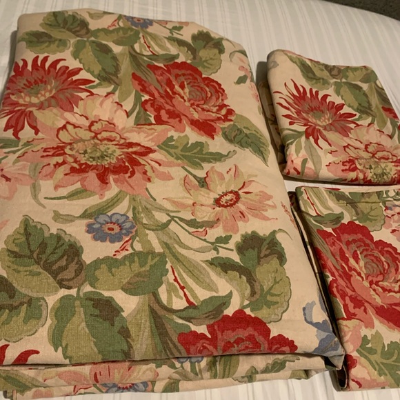 Taies D'oreiller King Pottery Barn Marla Floral - Lot De 2 - Lin Et Coton - Multicolore
